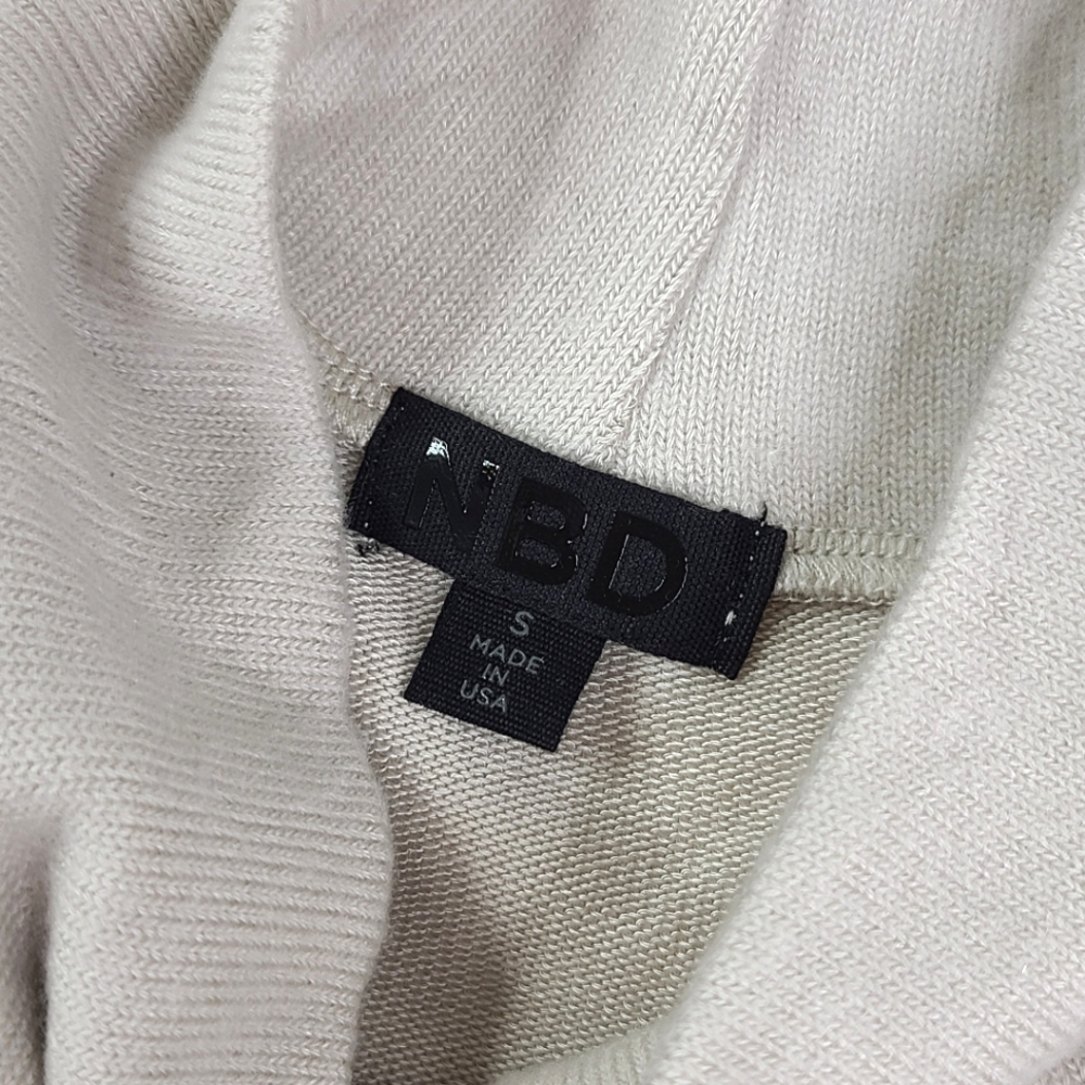 NBD Revolve Taupe Sweater Twist Turtleneck Bodysuit sz S - Picture 4 of 5